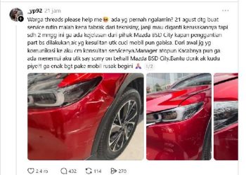Mobil Ditabrak Saat Servis, Pemilik Ungkap Keluhan Terhadap Dealer