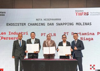 Infrastruktur Charging dan Swapping Motor Listrik oleh Pertamina PLN dan Len
